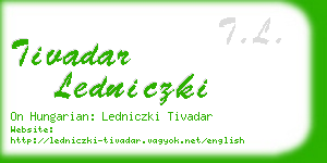 tivadar ledniczki business card